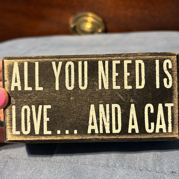 Primitives by Kathy All You Need is Love & a Cat Distressed Wooden Sign - Picture 8 of 8